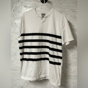 Kenneth Cole White Tee with Black Stripes